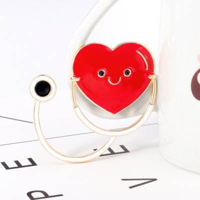 Heart Stethoscope Brooch